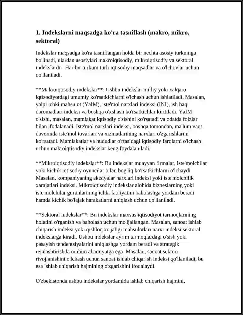 IQTISODIY INDEKSLARNING TASNIFLANISHI (KLASSIFIKATSIYASI) 3