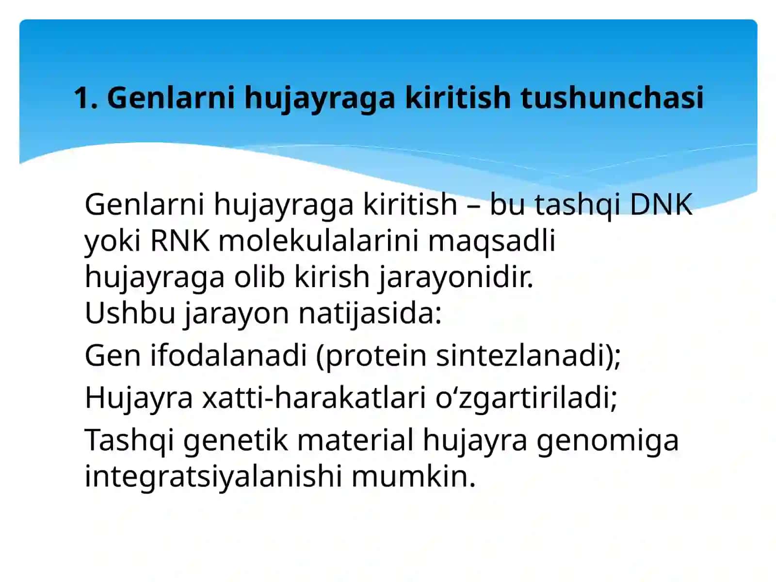Genlarni hujayraga kiritish texnalogiyasi 3