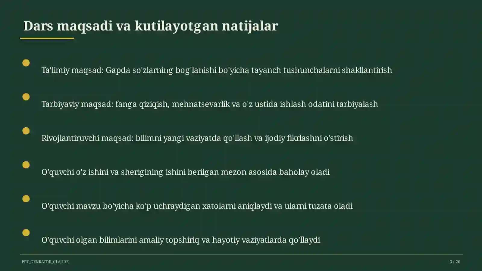 Gapda so'zlarning bog'lanishi (2-sinf) 3