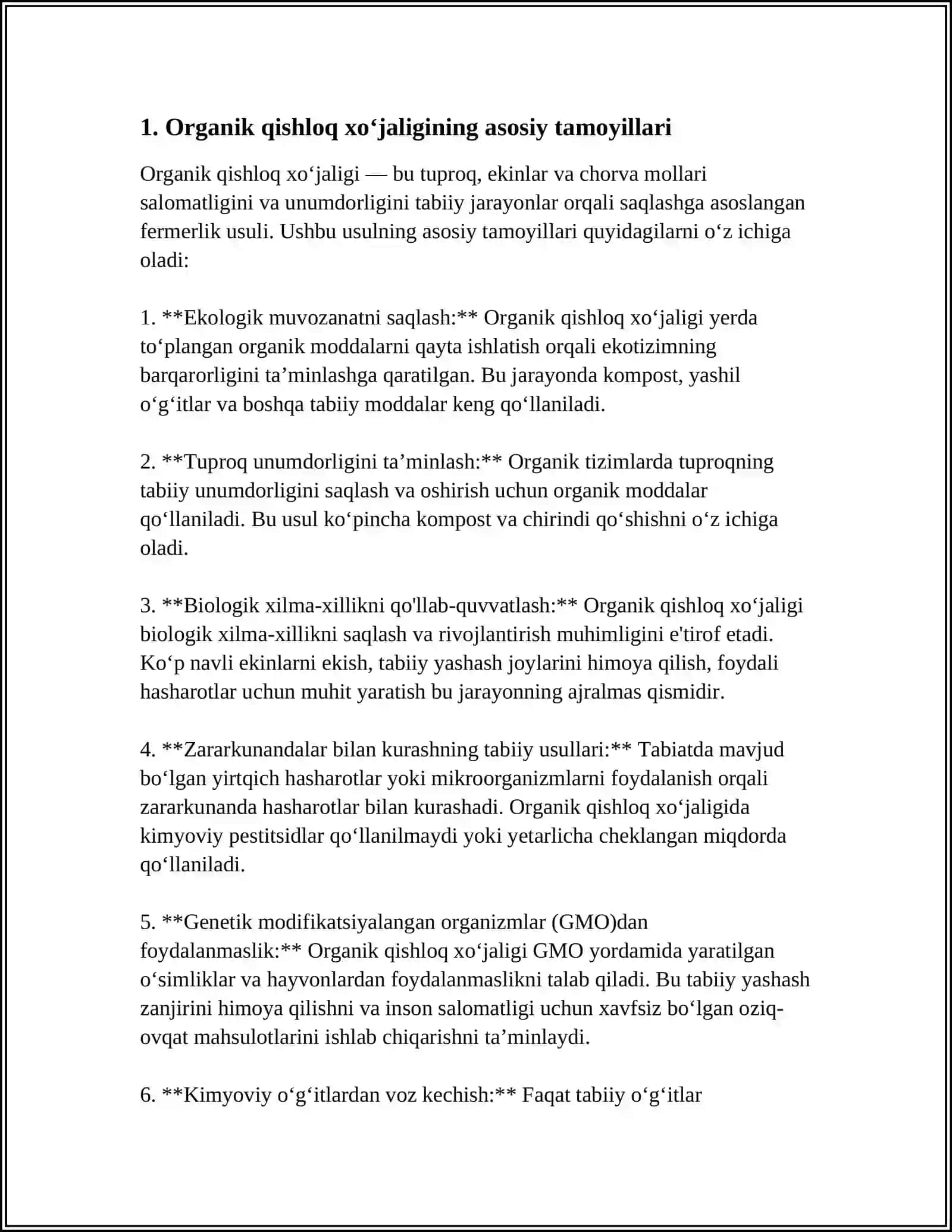 ORGANIK QISHLOQ XÖJALIGI MUOMOLARI THE 3