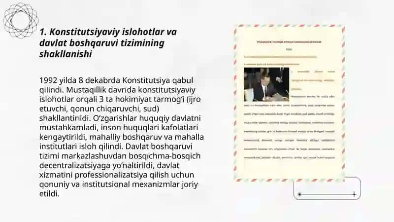 Mustaqillik yillarida davlat bashqaruvi tizimida amalga oshirilgan islohatlar 3
