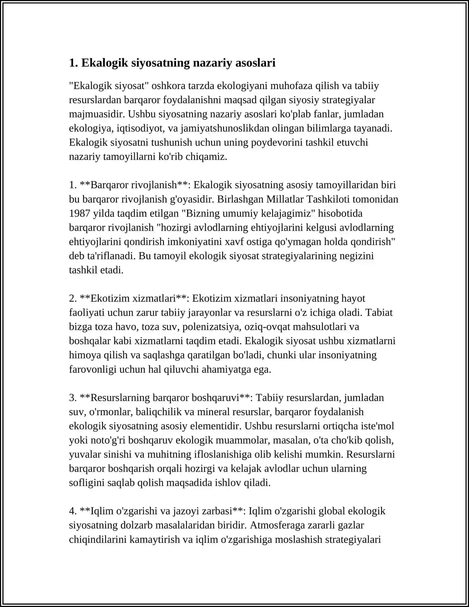 Ekalogik Siyosatning Iqtisodiy Mehnaizmi 3
