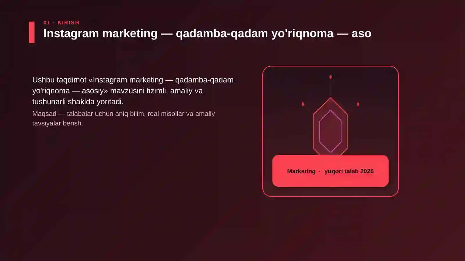 Instagram marketing — qadamba-qadam yo'riqnoma — asosiy 3