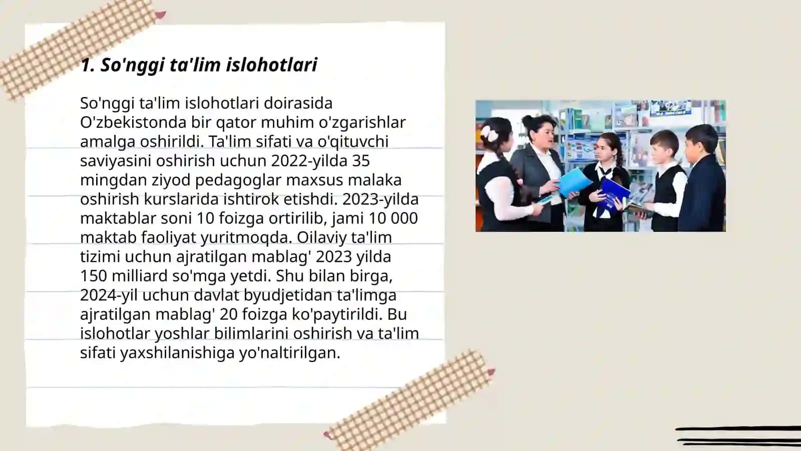 So'nggi ta'lim islohotlari 3