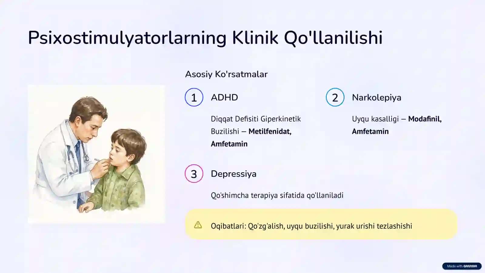 Psixostimulyatorlar, Analeptiklar, Nootrop va GAMKergik Moddalar 3
