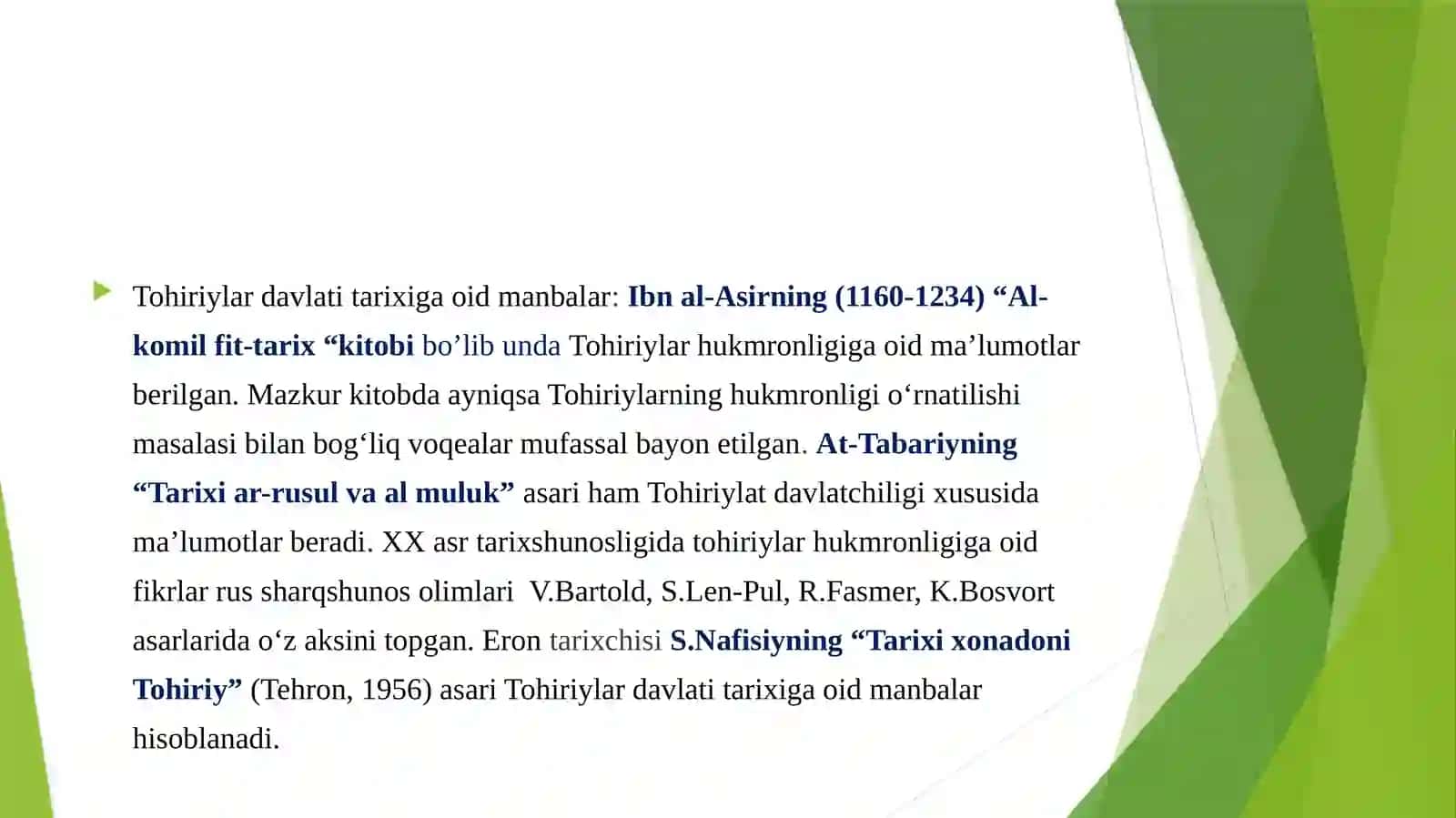 Tohiriylar, Safforiylar, Somoniylar va Qoraxoniylardavlatlari 3