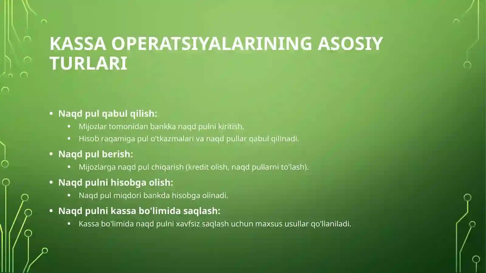 Banklarda Kassa Operatsiyalarini Tashkil Qilish va Hisobga Olish 3