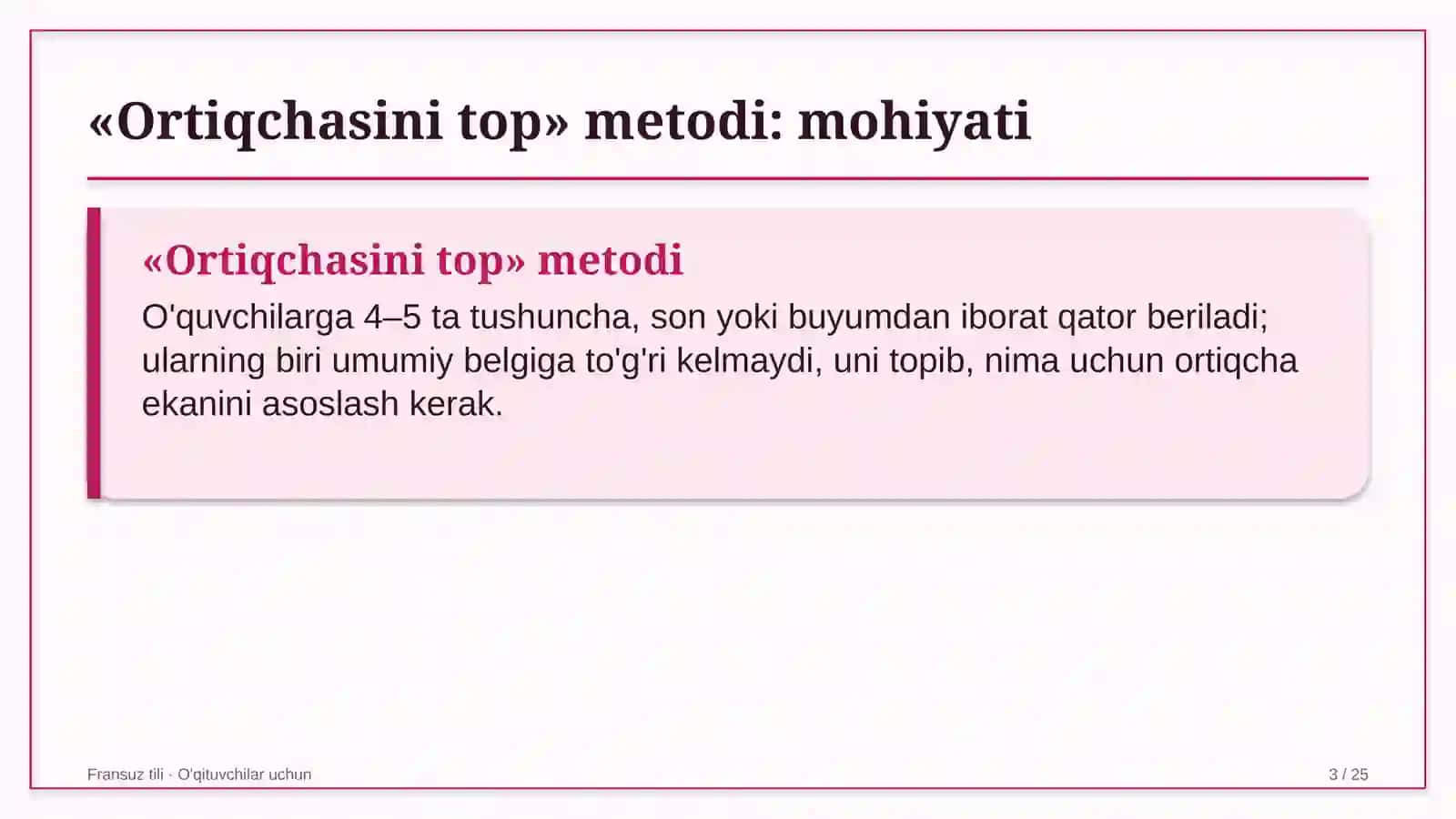 fransuz tili darslarida ortiqchasini top metodidan foydalanish 8362 3