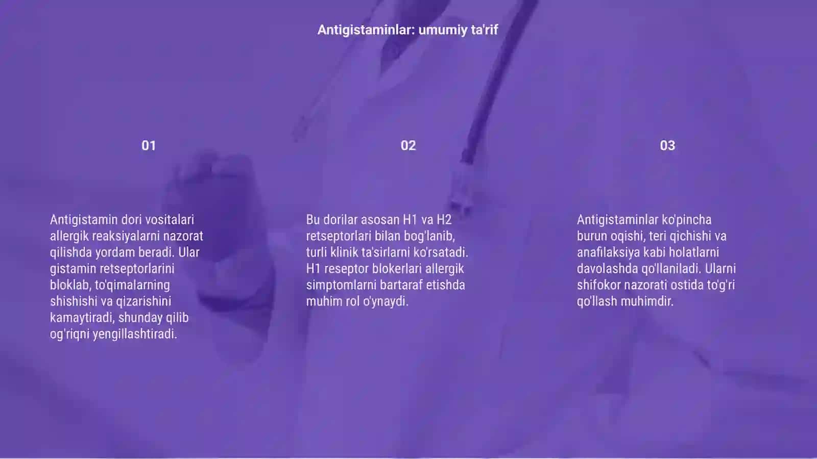 Antigistamin dori vositalarining klinik farmakologiyasi 3