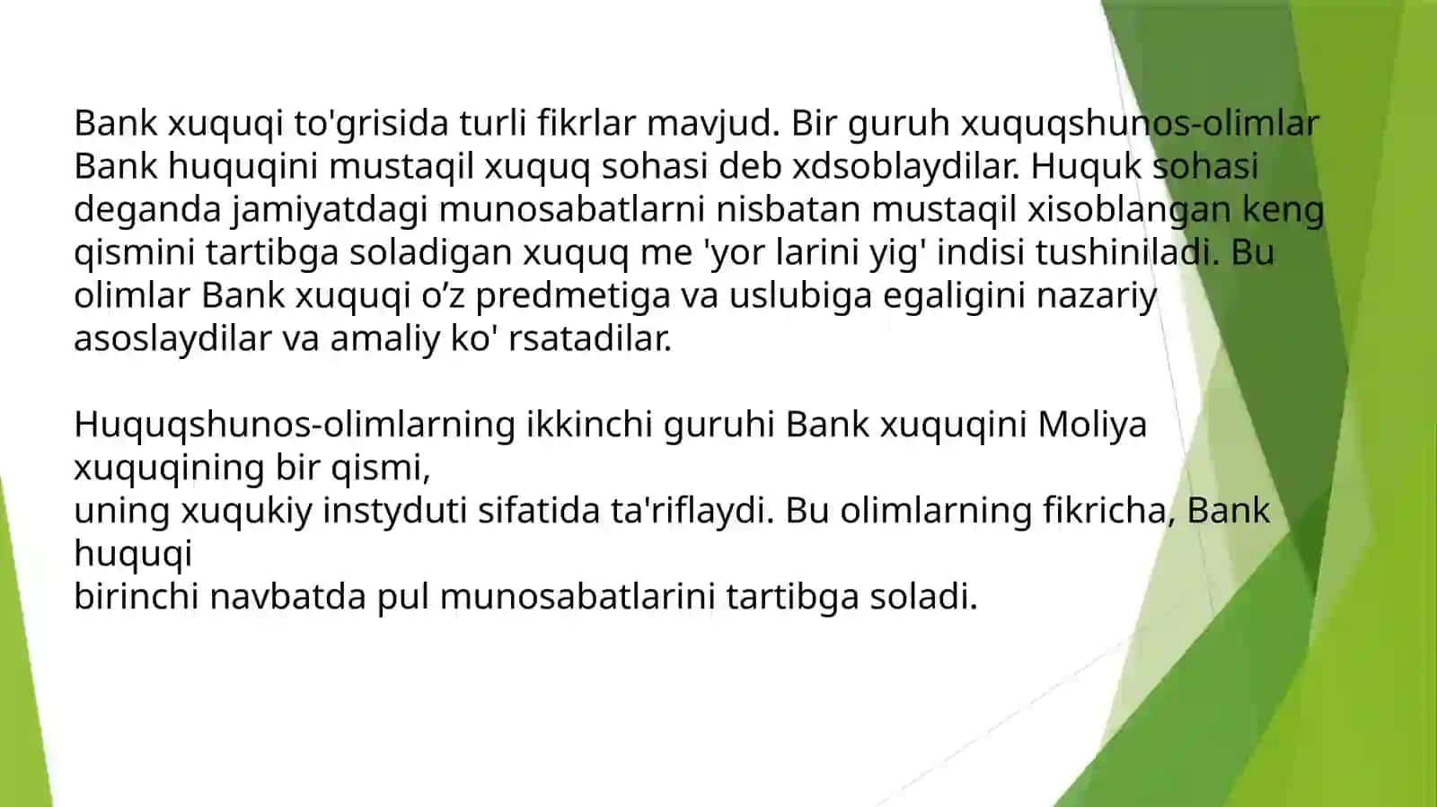 Bank huquqining normalari tushunchasi va xususiyatlari 3