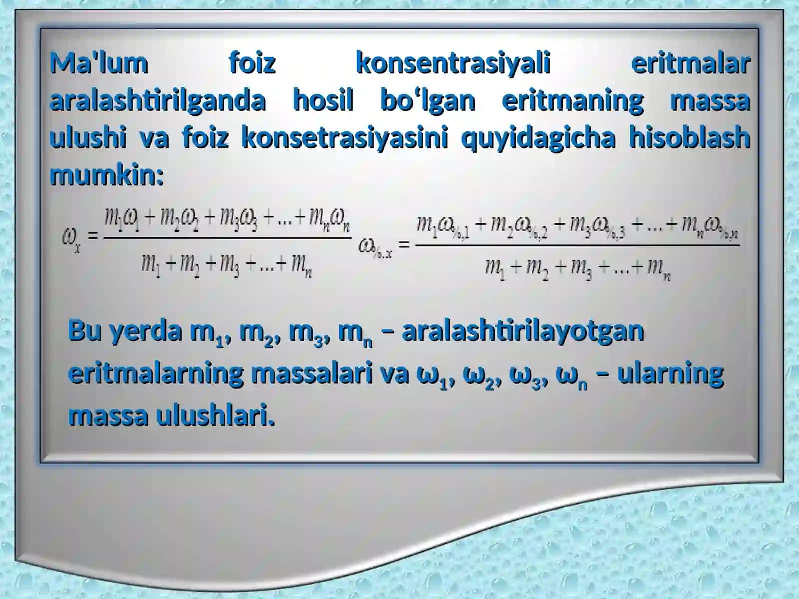 Eritmalar konsentrasiyasi 3