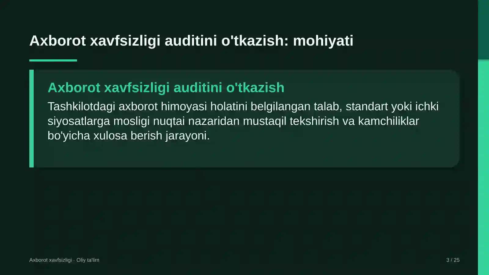 tashqi reklama sohasida axborot xavfsizligi auditini o'tkazish 3151 3