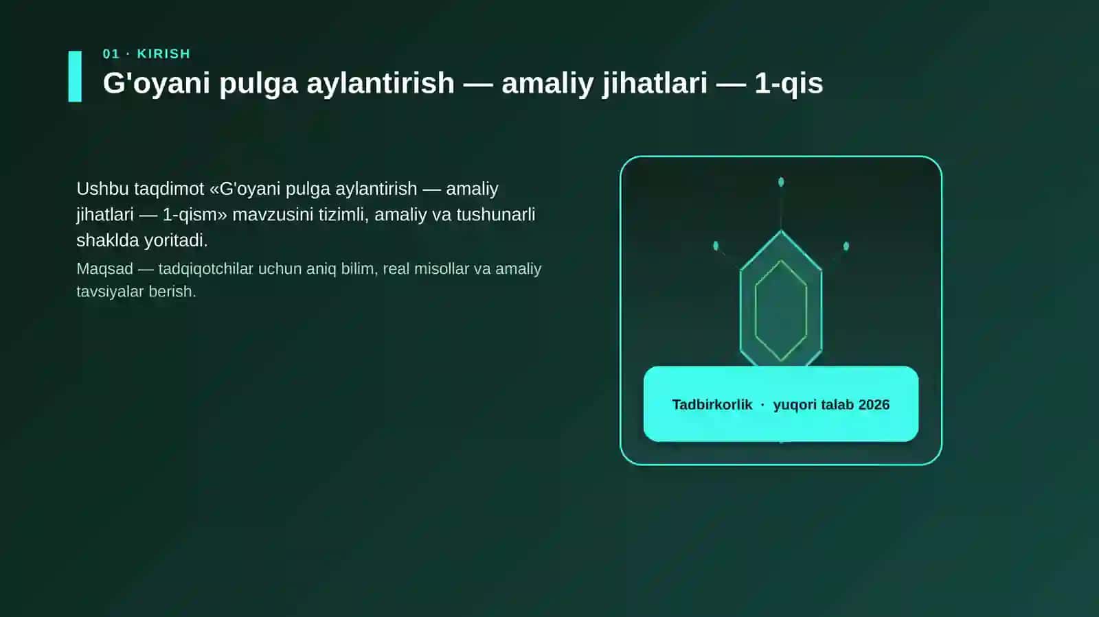 G'oyani pulga aylantirish — amaliy jihatlari — 1-qism 3