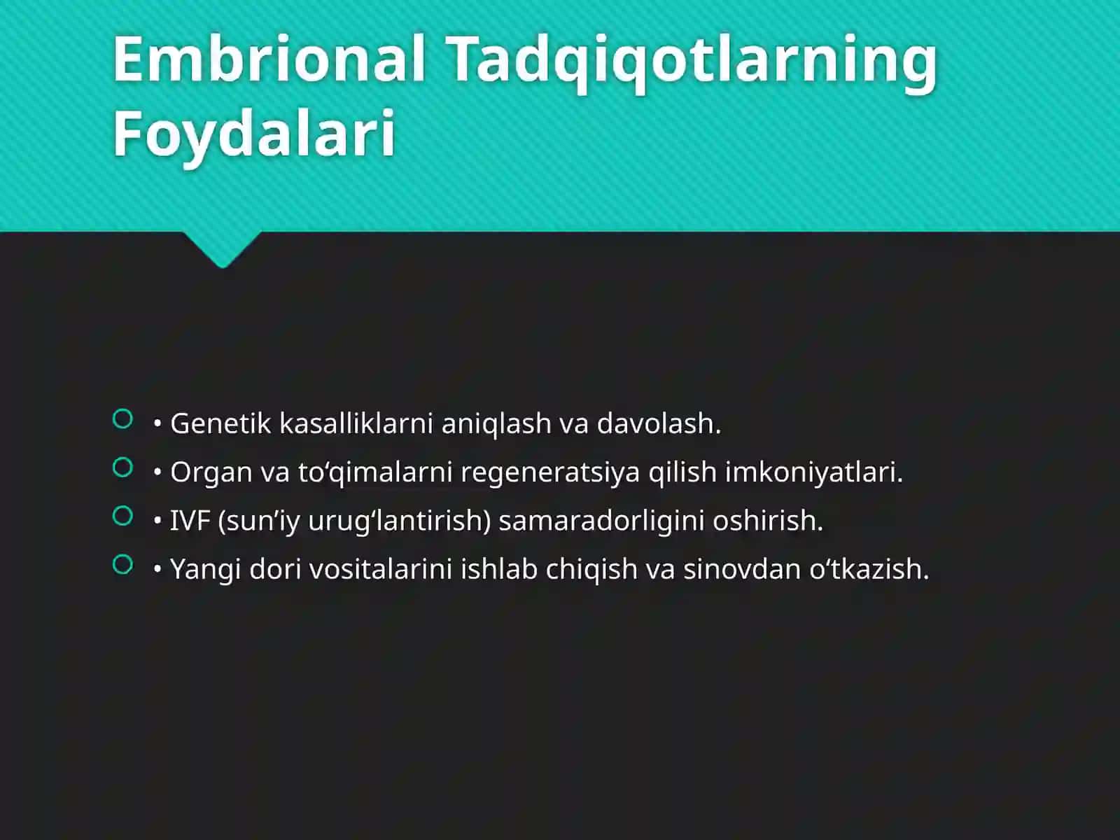Embrional Tadqiqotlar: Axloqiy va Etik Masalalar 3