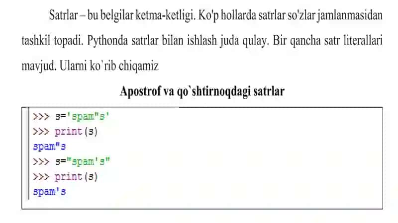 PYTHON dasturlash tilidas atrolovchi bilan ishlash 3