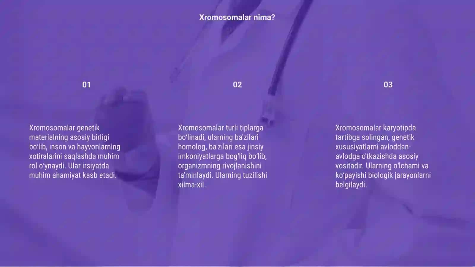 Xromosomalar va uning tiplari 3