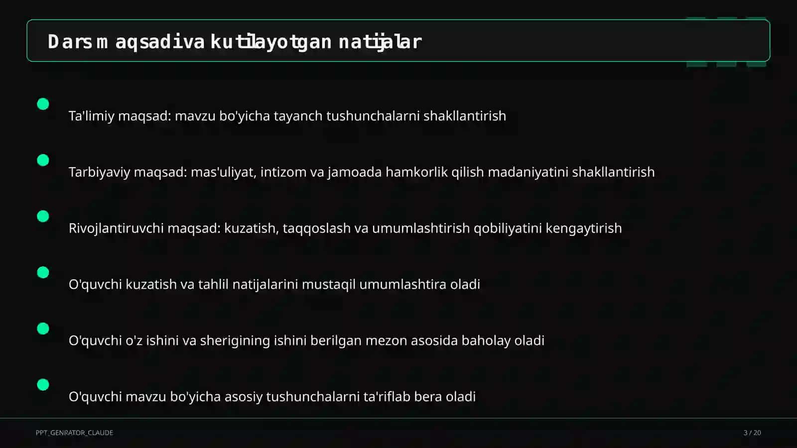 Geometriyaning boshlang'ich tushunchalari: nuqta, to'g'ri chiziq, kesma (7-sinf) 3