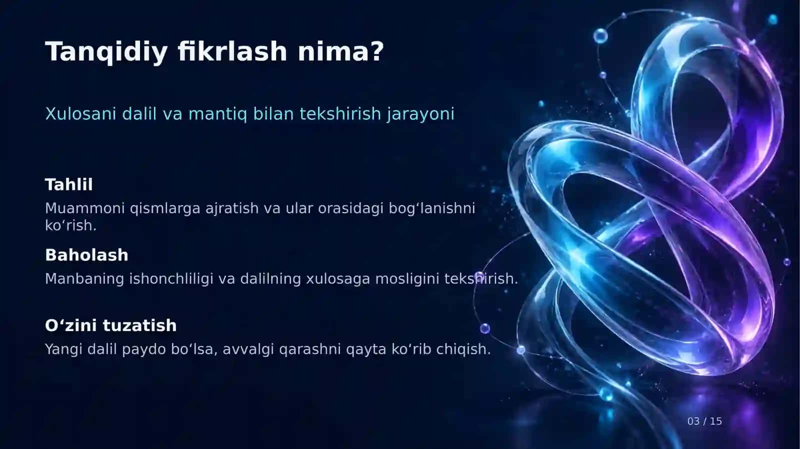 TAFAKKUR VA MUAMMO YECHISH Tanqidiy va Ijodiy Fikrlashning O‘zaro Bog‘liqligi 3