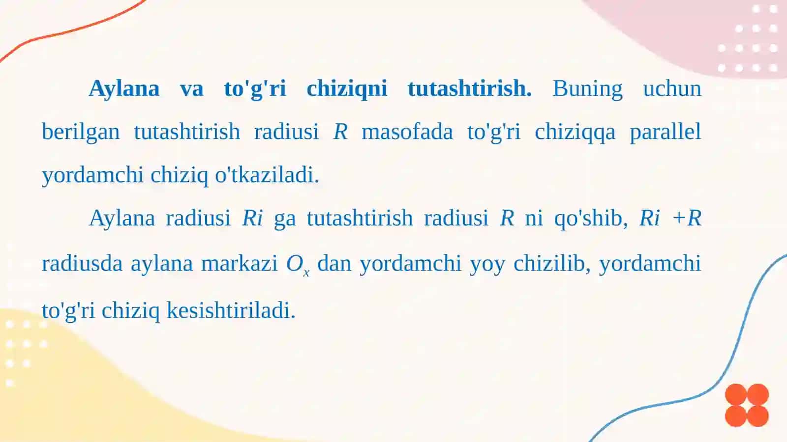 Ikki aylanani uchinchi aylana yordamida tutashtirish 3