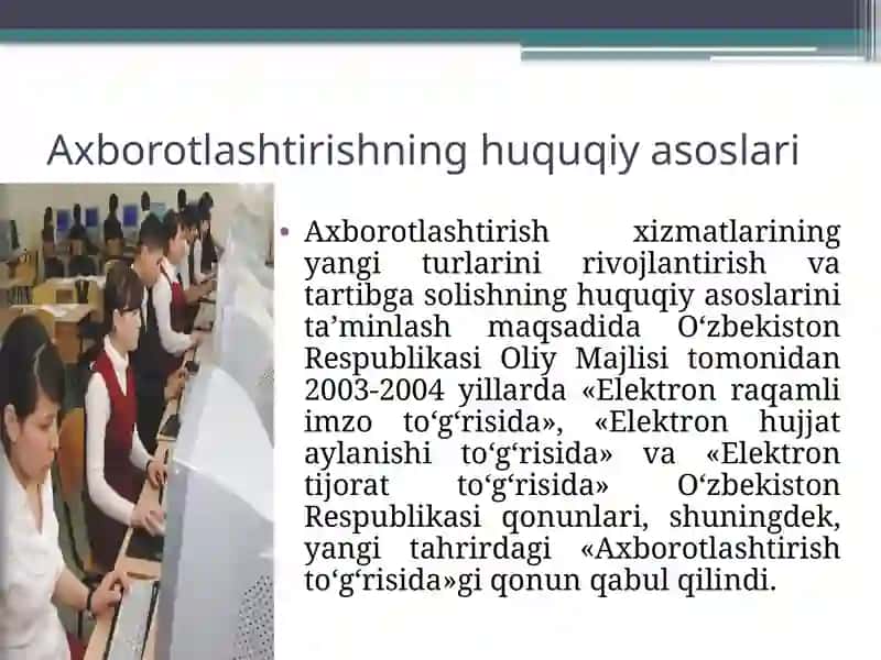 Axborotlashtirishning huquqiy asoslari 3