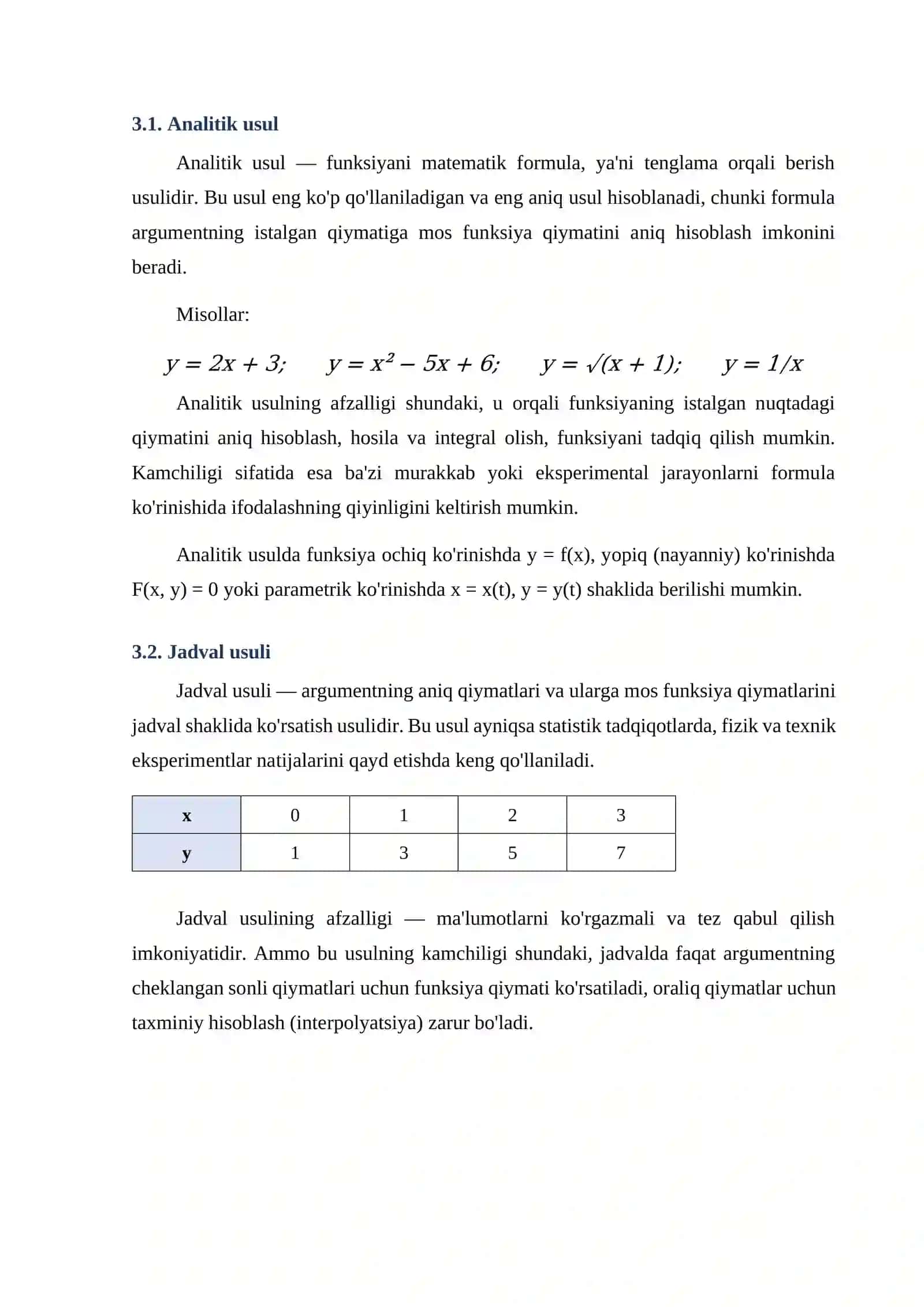 FUNKSIYA VA FUNKSIYANI BERISH USULLARI 3