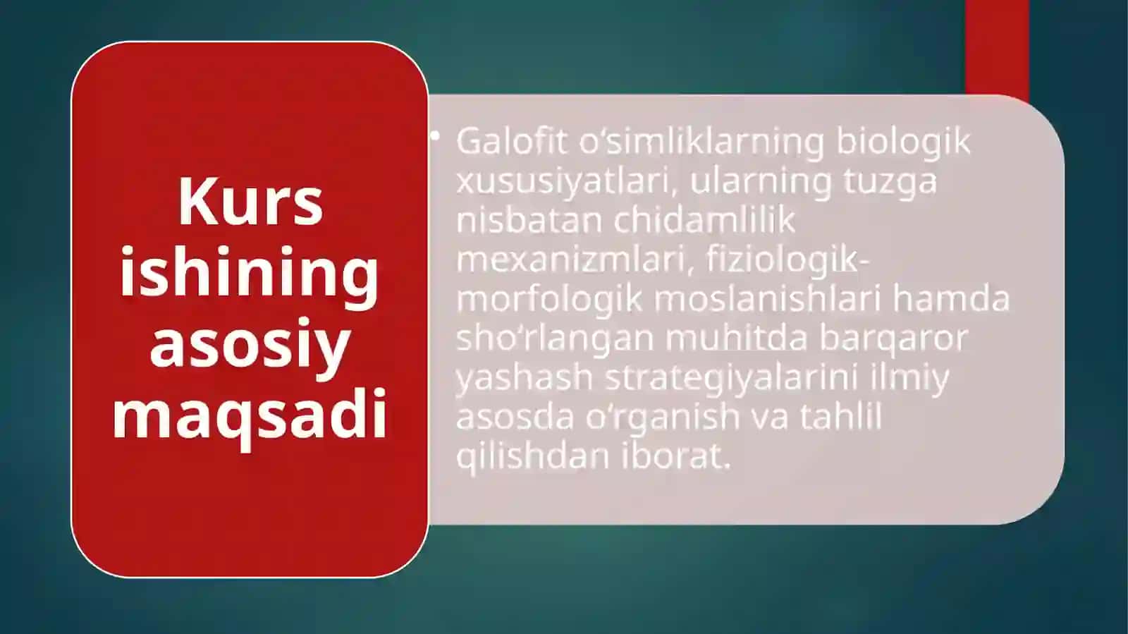 Galofito‘simliklar. O‘simliklarningtuzgachidamliligi 3