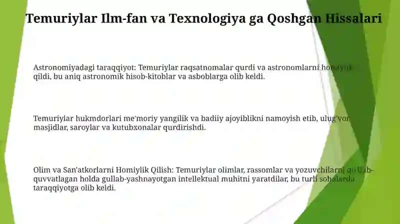 Temuriylar merosi: Dunyoga abadiy ta'sir 3