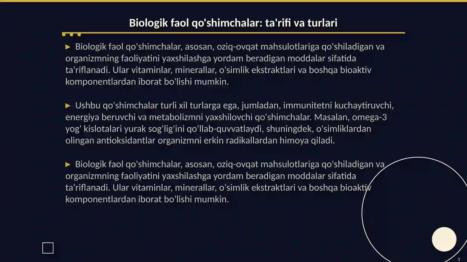 Biologik faol qo'shimchalar va dori vositalarining qiyosiy tahlili 3