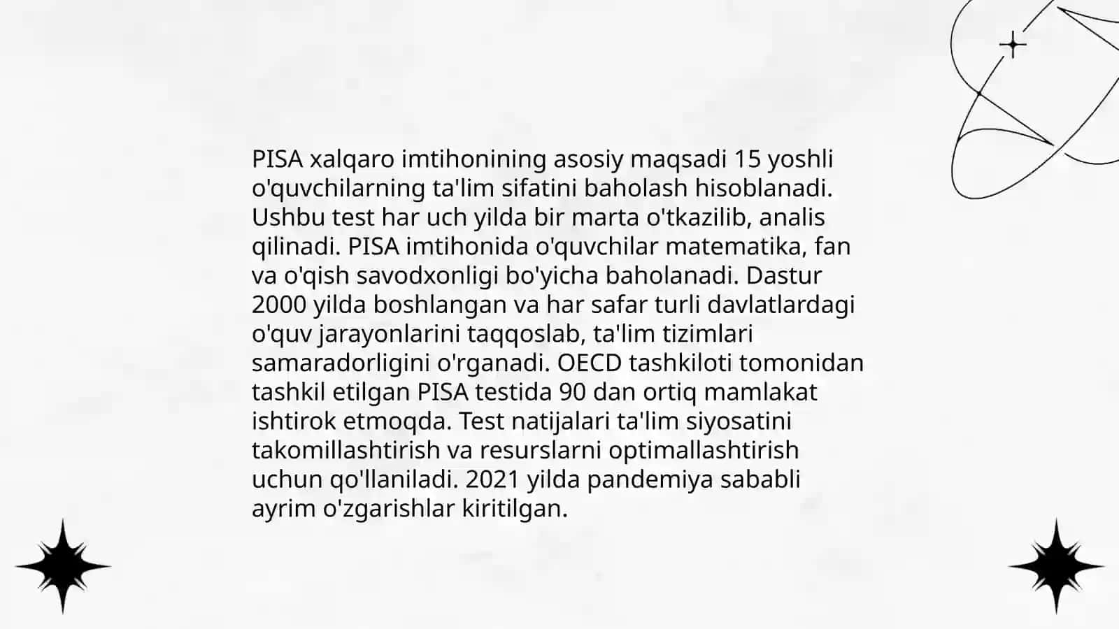 PISA xalqaro baholash tizimi 3