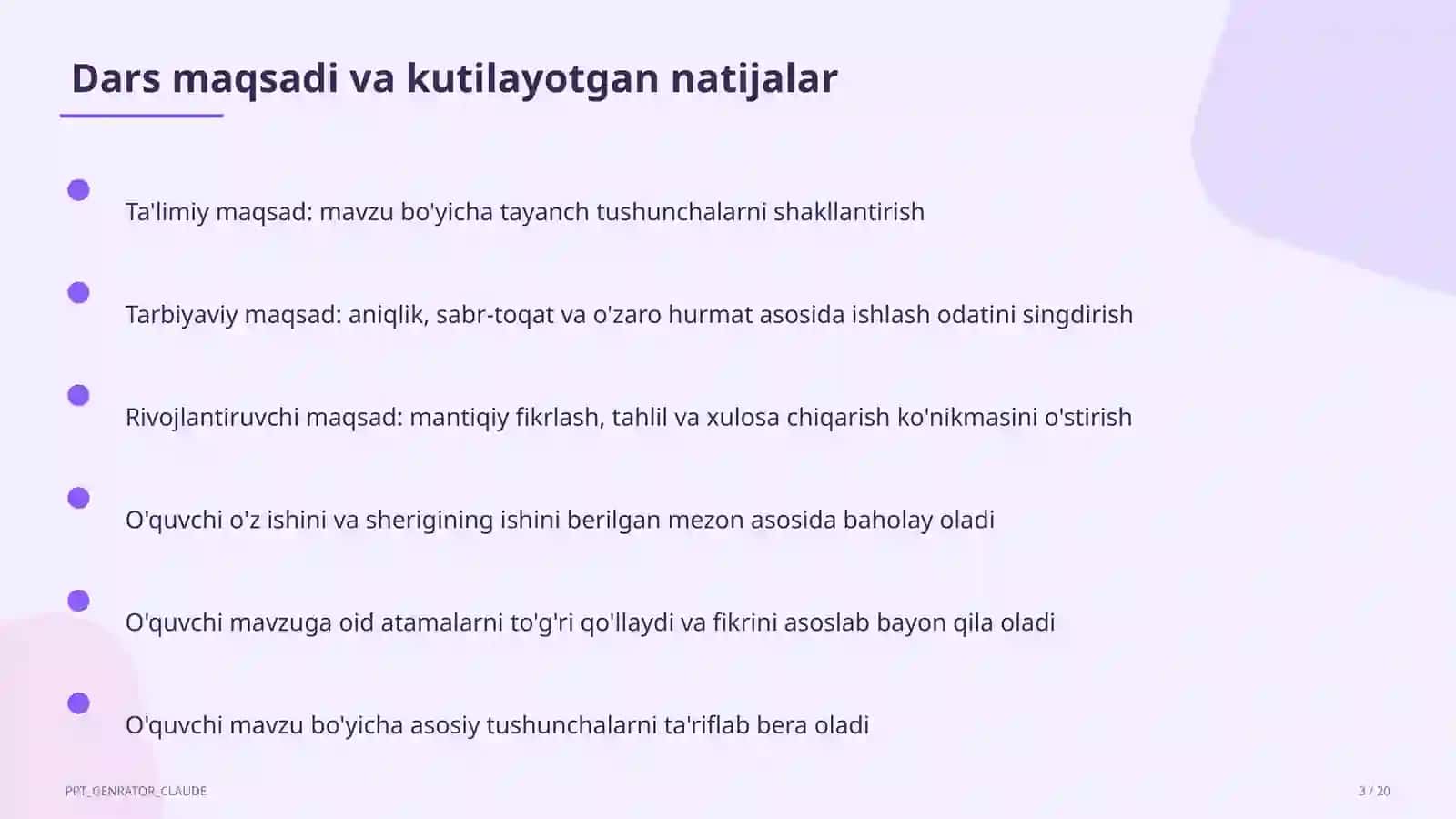 "Yil o'qituvchisi" va "Kasbiy mahorat yetakchisi" tanlovlariga tayyorgarlik: portfolio va ochiq dars 3