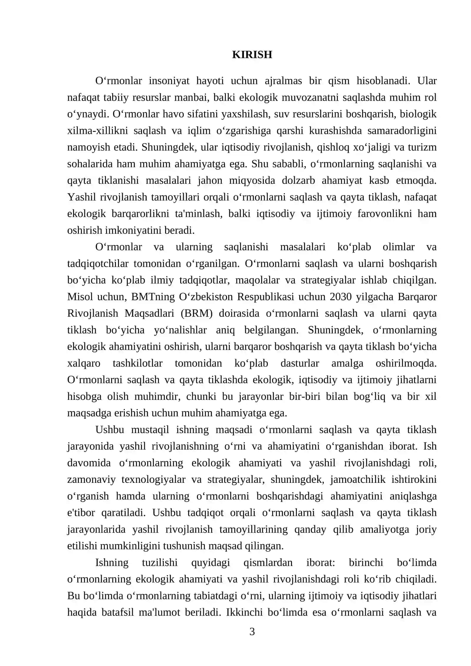 Yashil rivojlanish roli 3