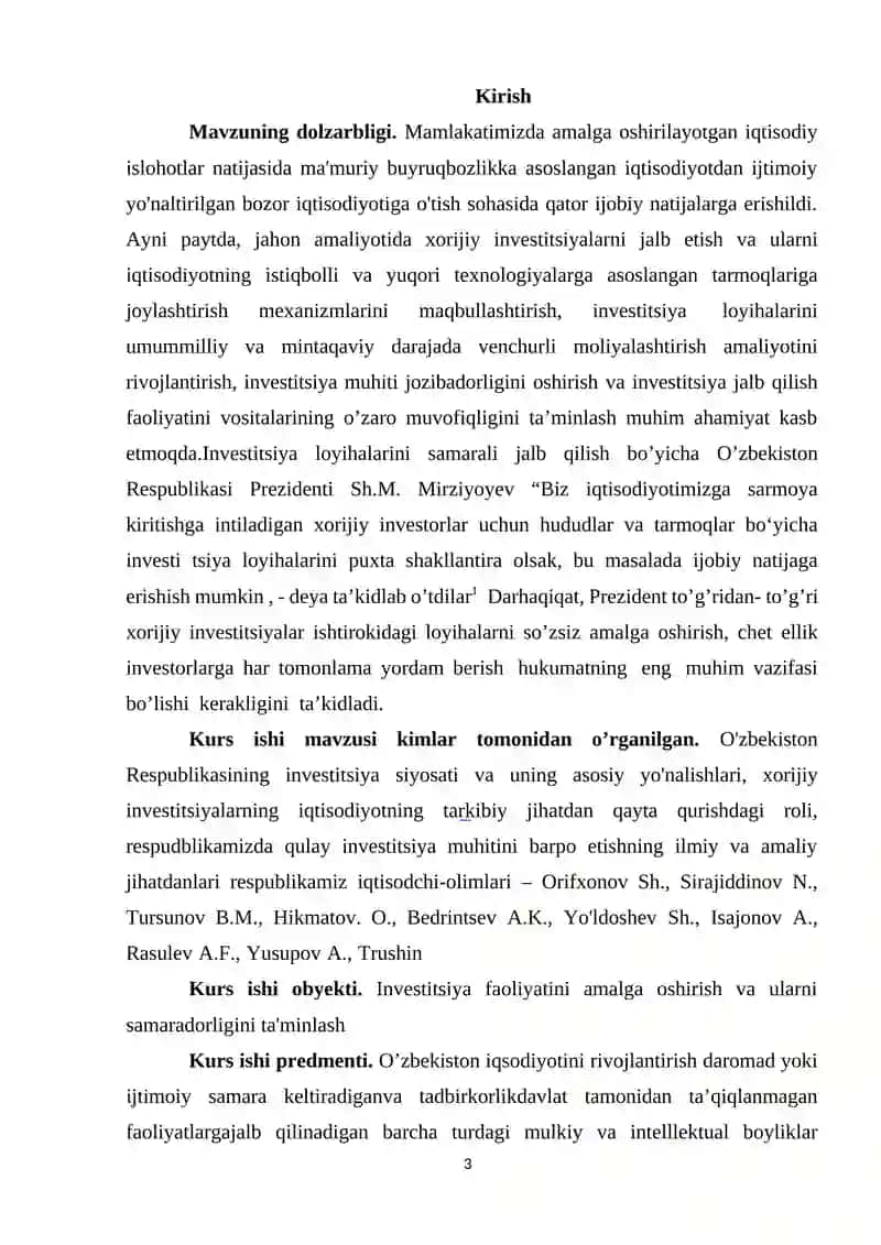 Investitsiya faoliyatini amalga oshirish va ularni samaradorligini ta'minlash yo’llari 3