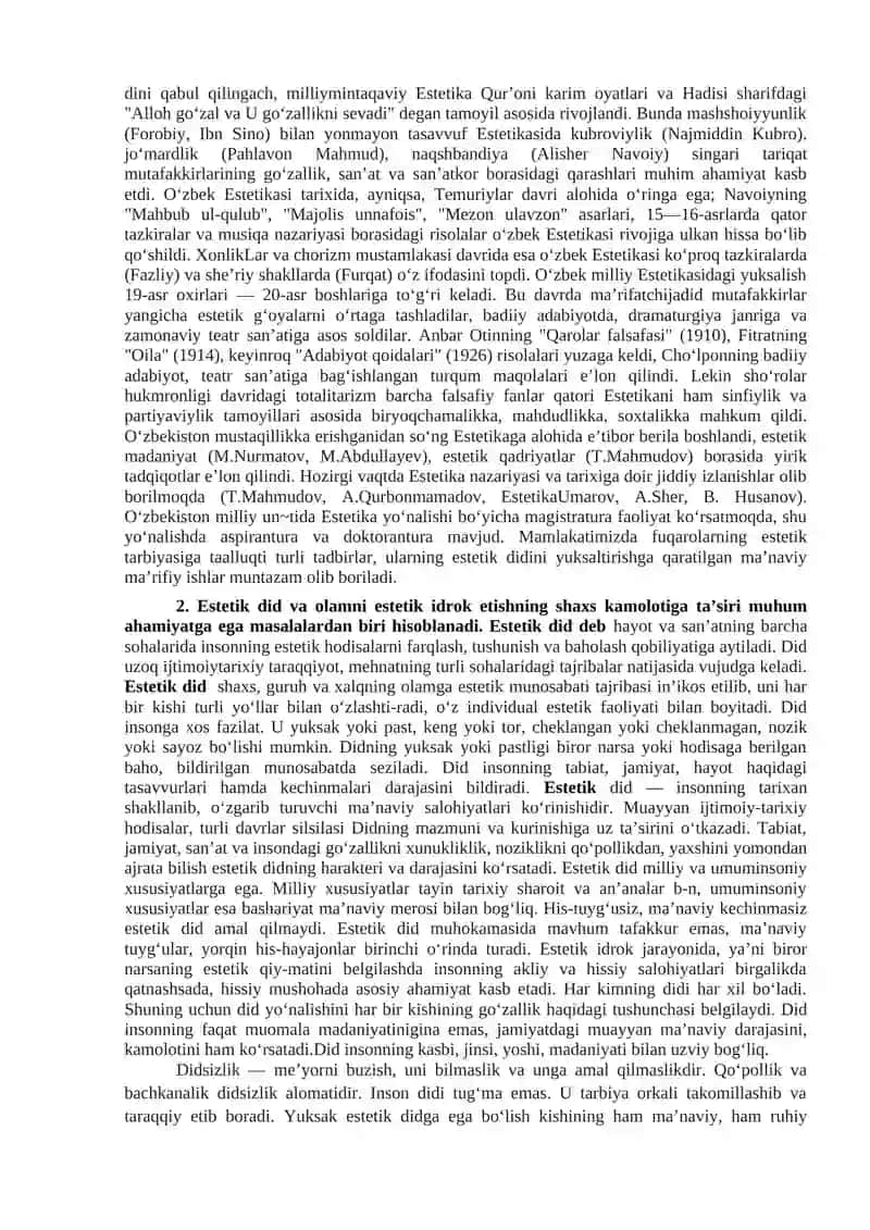 Nafosat falsafasi (Estetika) 3
