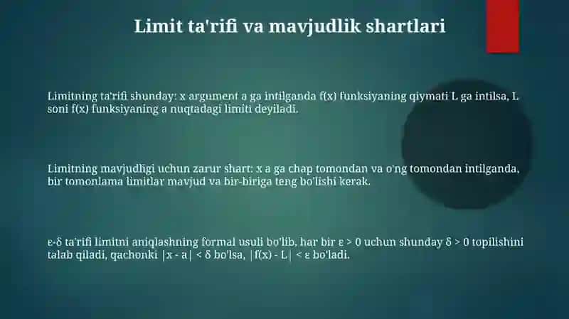 Limitning ta'rifi 3