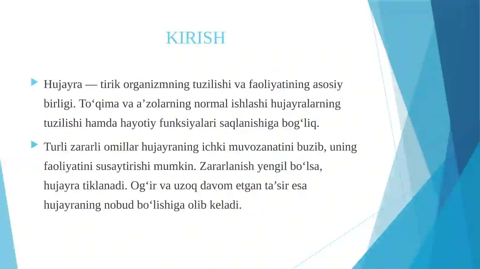 Hujayraning qaytarvaqaytmas zararlanishi 3