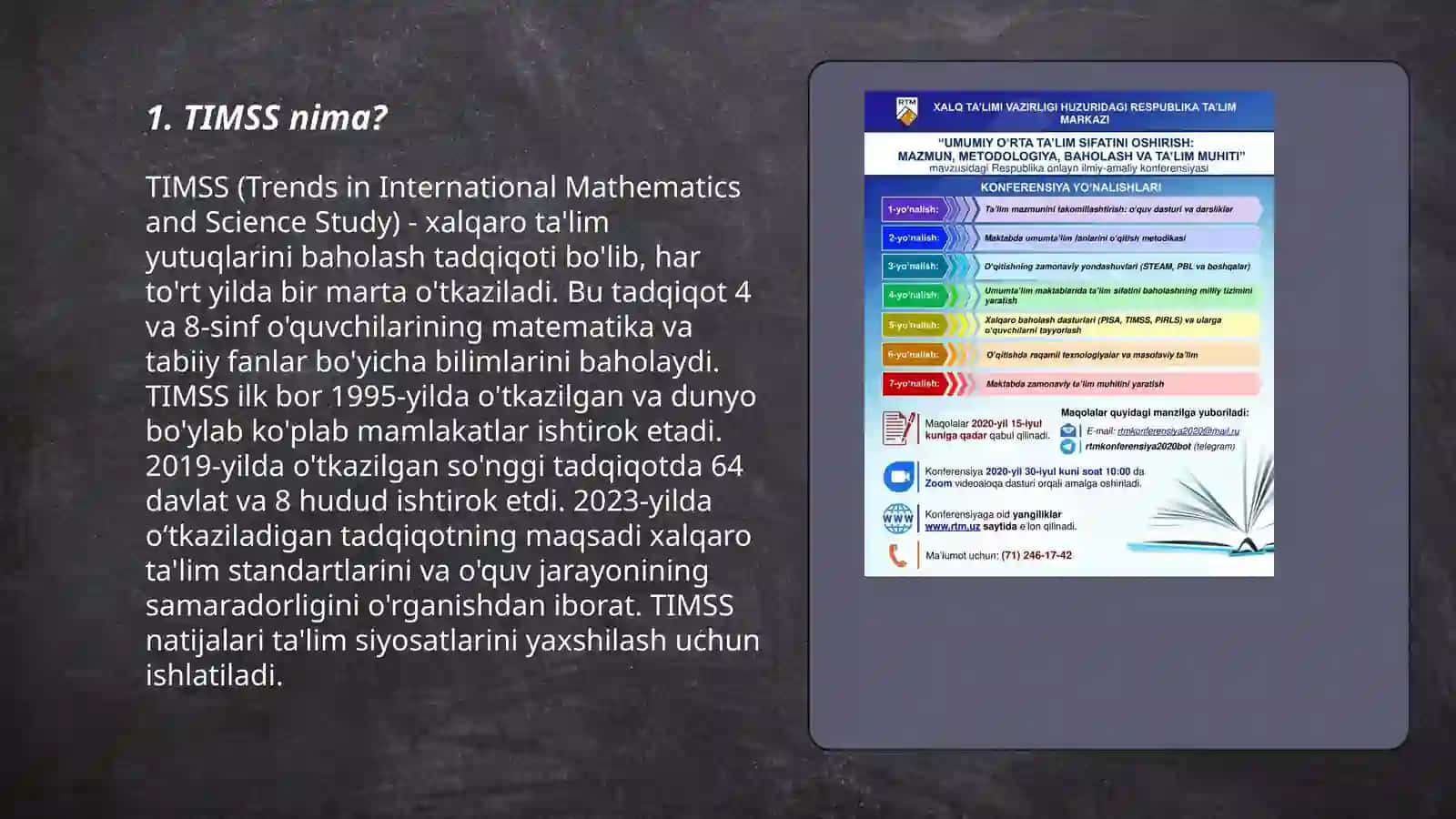 TIMSS xalqaro baholash dasturi 3