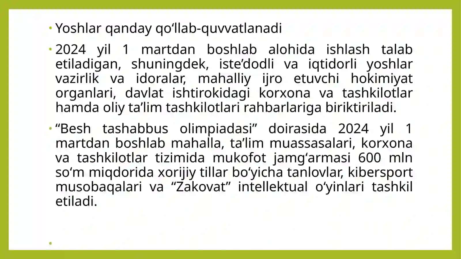 Oʻzbekiston– 2030 strategiyasining asosiyyoʻnalishlari—insonparvardavlat qurish yoʻlida 3