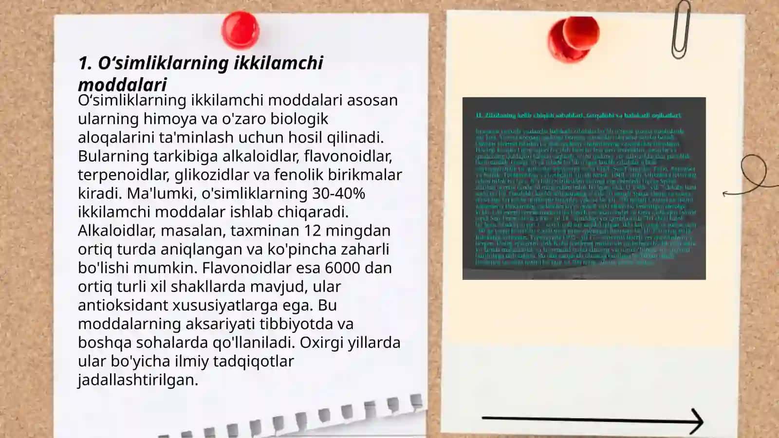 Oʻsimliklarning kelib chiqishi ikkilamchi boʻlgan moddalari 3