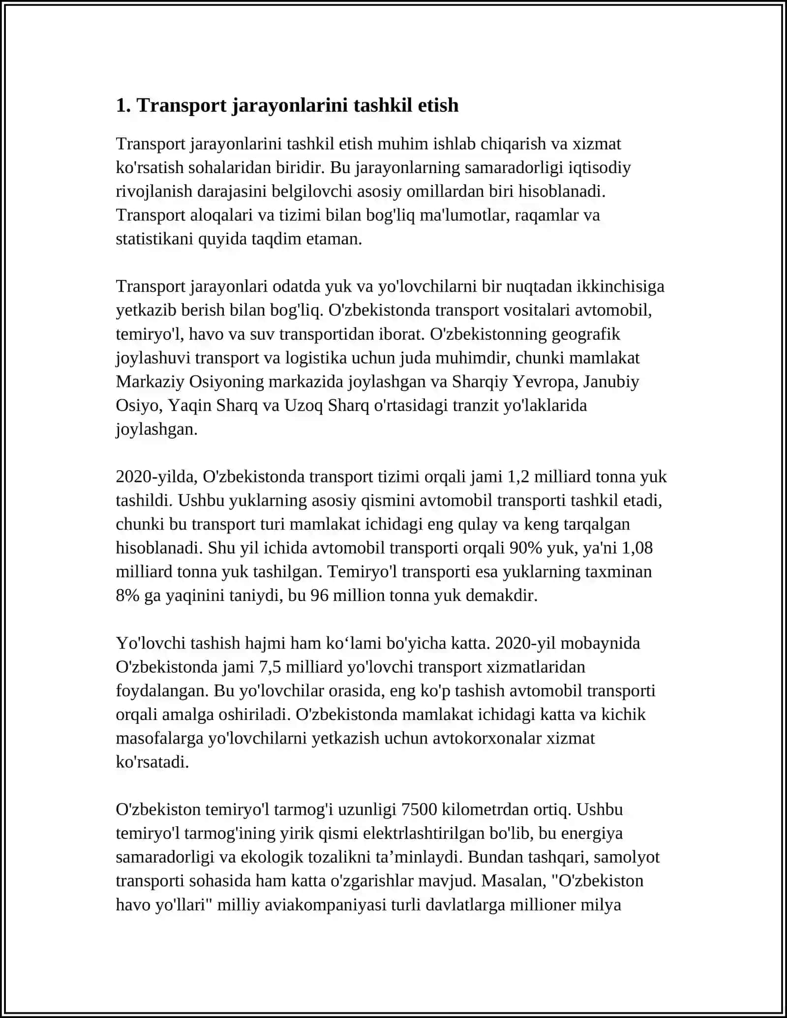 HUJAYRADAGI TRANSPORT JARAYONLARI 3