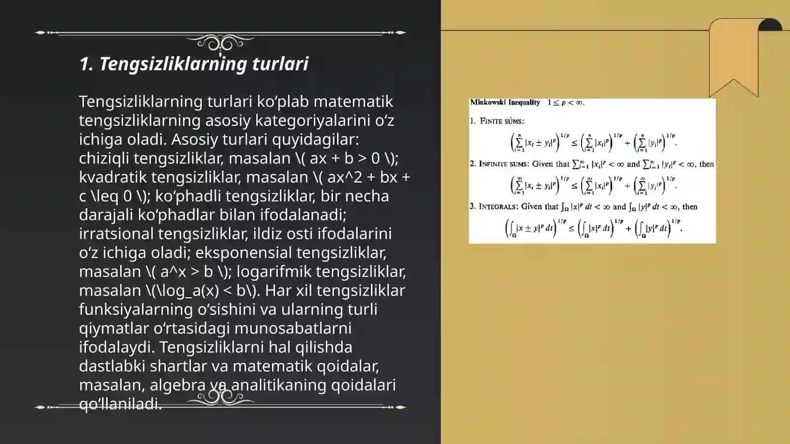 Bir o'zgaruvchili tengsizliklar konyuksiyasi va dizyunksiyasi 3