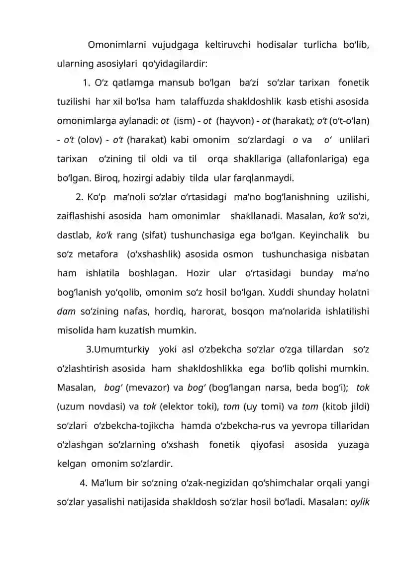 So‘zlarning shakl va ma’no munosabatiga ko‘ra turlari 3