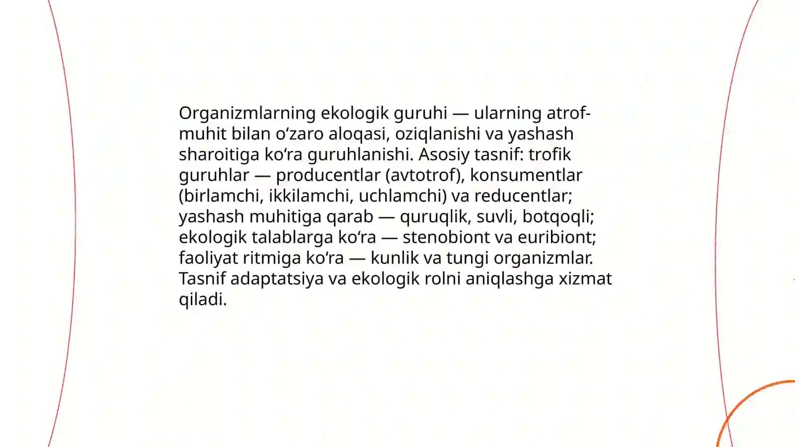 Organizmlarning ekologik guruhlarini o’rganish 3