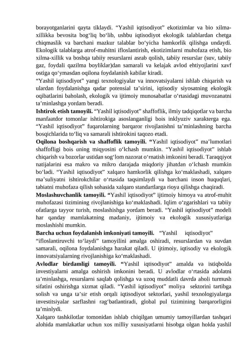Yashil iqtisodiyotga o‘tish tamoyillari 3