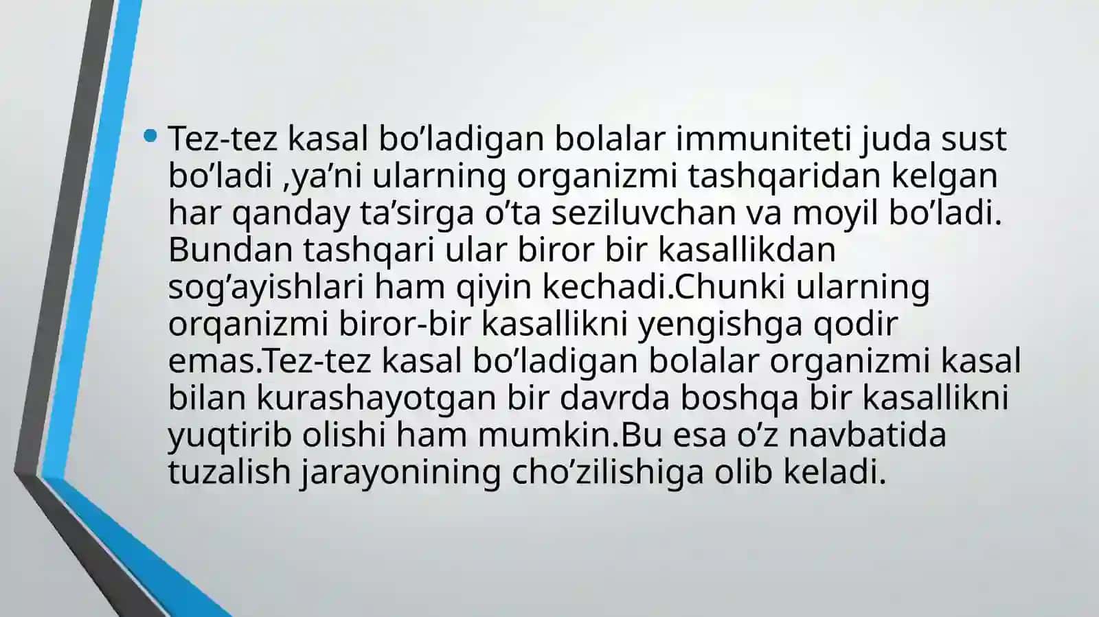 Tez-tezkasal bo'ladigan bolalar 3