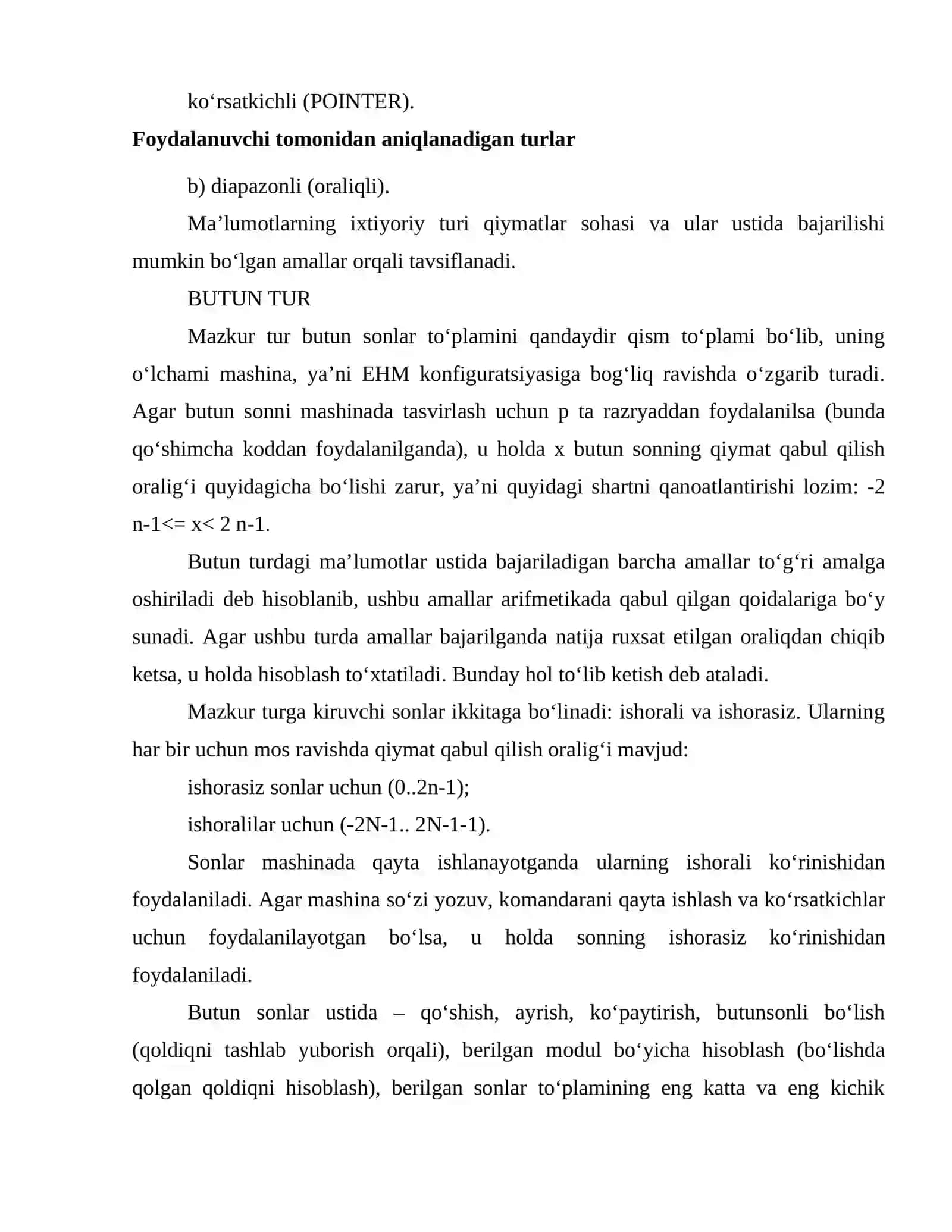 Maʼlumotlarning oddiy turlari 3