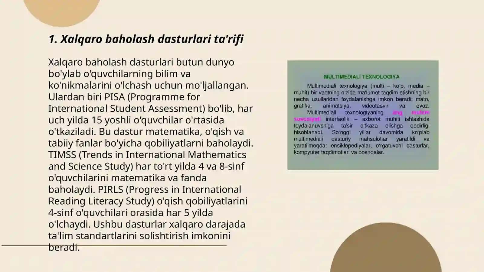 Xalqaro baholash dasturlari etimologiyasi va afzalliklari 3