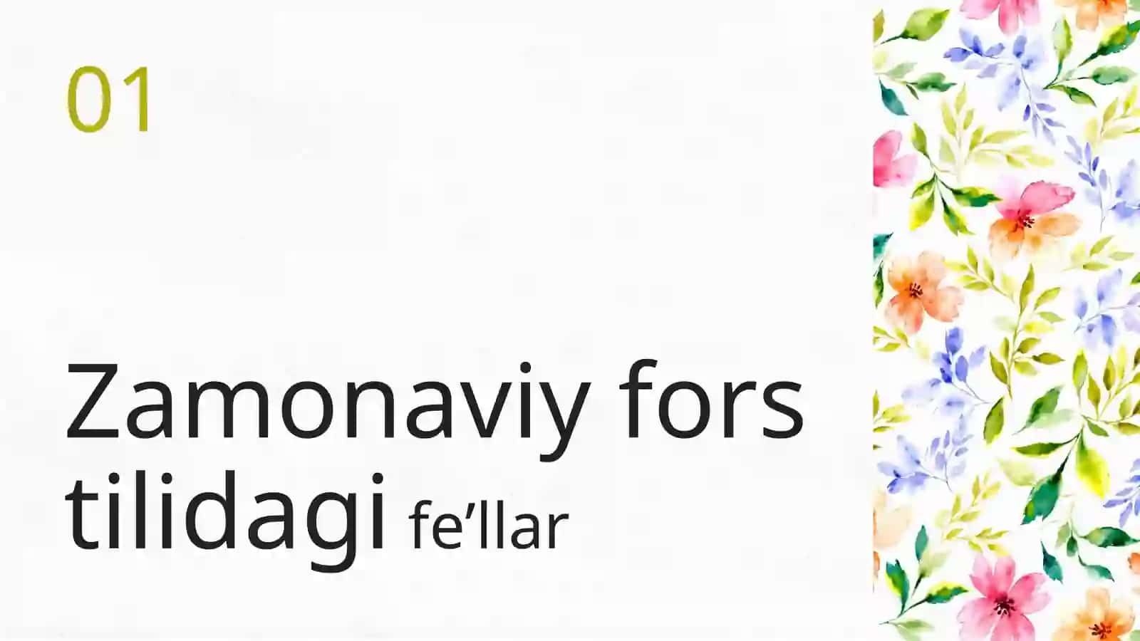 Zamonaviy fors tilidagi fe’llar 3