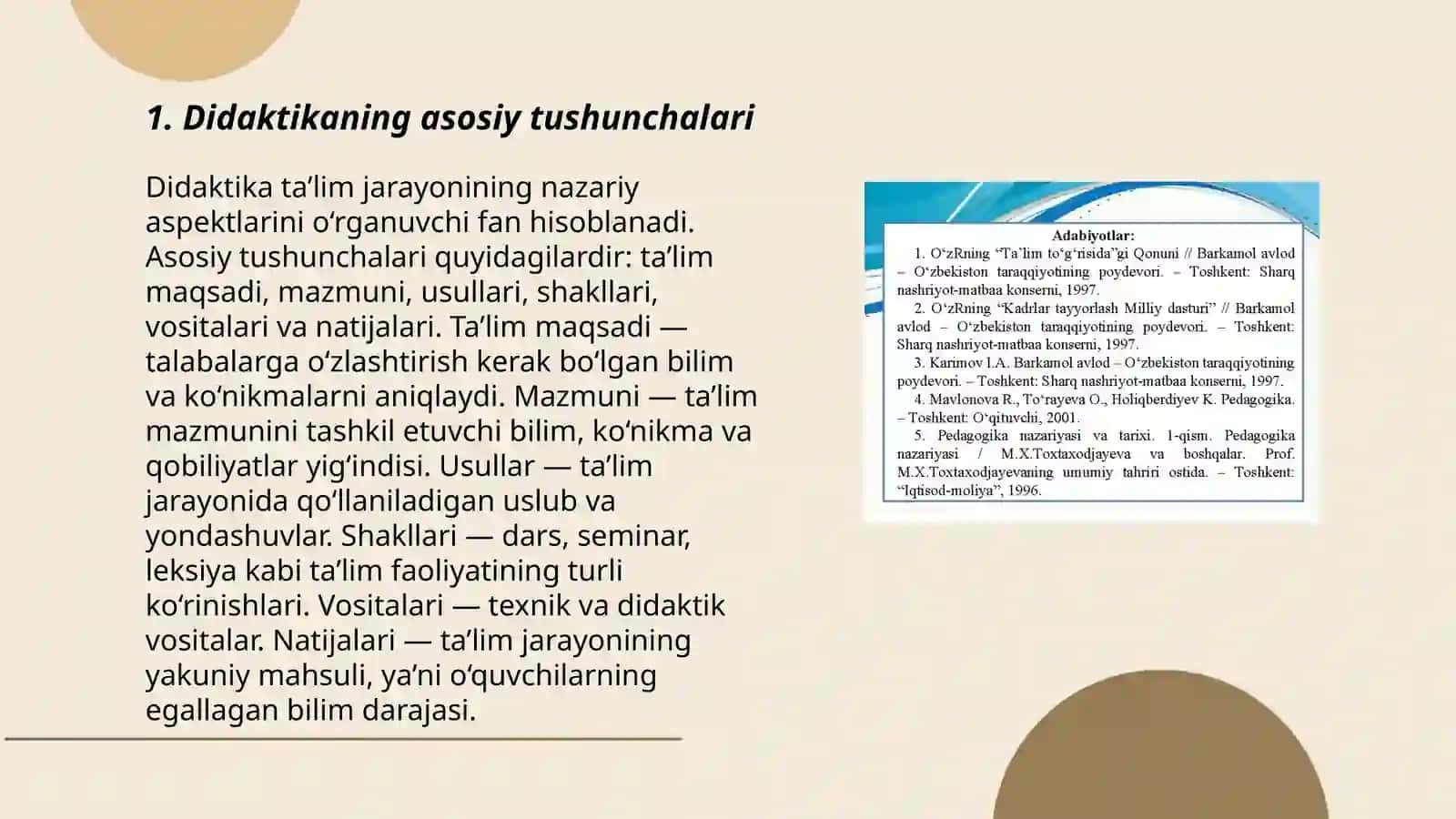 Didaktika - Pedagogikaning Ta'lim Nazariyasi Qismi Sifatida 3