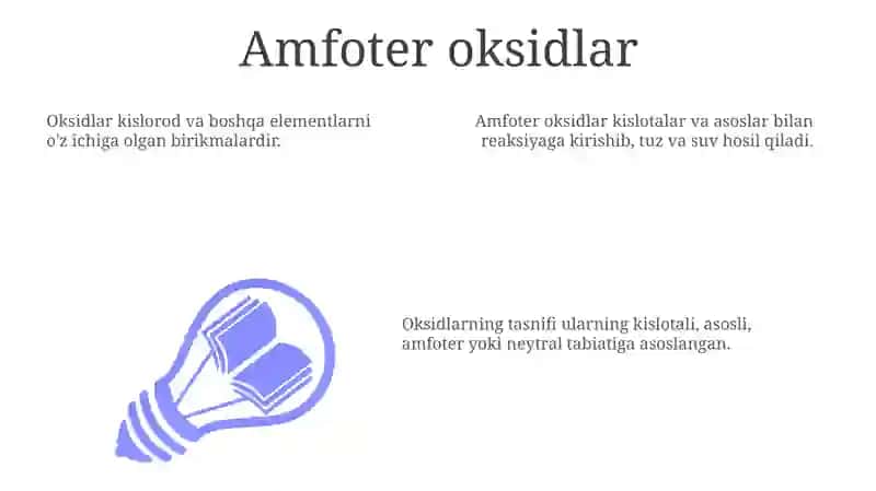 Oksidlar va uning sinflarga boʻlinishi 3