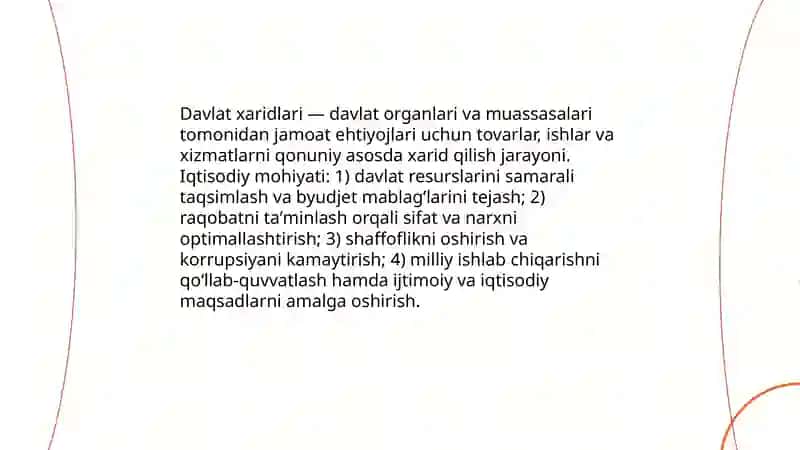 Davlat xaridlarining iqtisodiy mohiyati va maqsadi 3